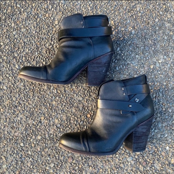 Rag & Bone Harrow Booties Leather Ankle Strap - Picture 3 of 11